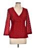 AGB Red 3/4 Sleeve Blouse Size L - photo 1