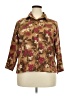 BonWorth Floral Brown 3/4 Sleeve Button-Down Shirt Size 2X (estimated) - photo 1
