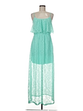 knee length dresses for ladies Baby Blue Blooms Maxi Dress main image 0