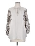BCBGMAXAZRIA 100% Polyester Ivory Silver 3/4 Sleeve Blouse Size S - photo 1