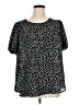 Torrid 100% Polyester Polka Dots Black Short Sleeve Blouse Size 1X Plus (1) - photo 1