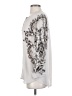 BCBGMAXAZRIA 100% Polyester Ivory Silver 3/4 Sleeve Blouse Size S - photo 5