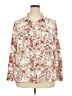 C. Wonder 100% Rayon Floral Ivory Long Sleeve Button-Down Shirt Size 20W - photo 1