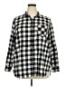 Old Navy 100% Cotton Checkered-gingham Black Long Sleeve Button-Down Shirt Size XXL - photo 1
