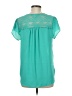 Meraki 100% Polyester Teal Short Sleeve Blouse Size M - photo 2