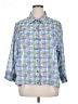 Potpourri Designs Color Block Blue 3/4 Sleeve Button-Down Shirt Size XL (estimated) - photo 1