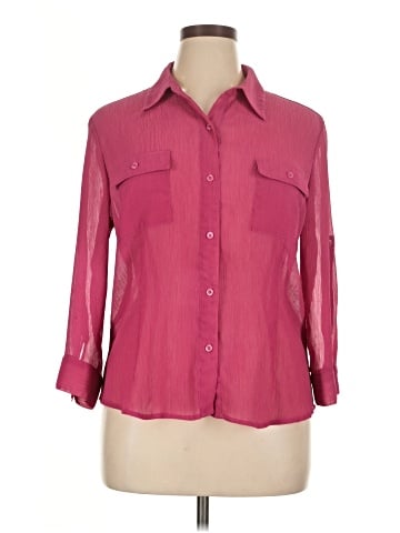 Emma James 3/4 Sleeve Button-Down Shirt (view 1)