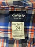 Carter's 100% Cotton Plaid Multi Color Blue Long Sleeve Button-Down Shirt 18-24 MO / 24 MO - photo 3