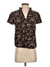 Shein 100% Polyester Floral Black Short Sleeve Blouse Size 2 - photo 1