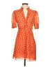 Zara 100% Polyester Orange Casual Dress Size XS - photo 1