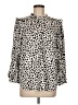 J.Crew 100% Polyester Animal Print Ivory Long Sleeve Blouse Size M - photo 1