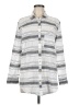 Matilda Jane 100% Cotton Stripes Gray Long Sleeve Button-Down Shirt Size M - photo 1
