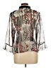 Investments 100% Polyester Black 3/4 Sleeve Blouse Size L (petite) - photo 2