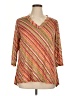 Ruby Rd. Brown 3/4 Sleeve Blouse Size XL - photo 1