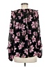 CeCe 100% Polyester Floral Black Long Sleeve Blouse Size M - photo 2
