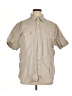 Perry Ellis 100% Cotton Tan Short Sleeve Button-Down Shirt Size XL - photo 1