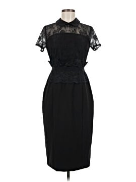 green emerald velvet dress Button-Accent Cotton Fit and Flare Dress