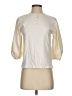 S'edge 100% Cotton Metallic Ivory 3/4 Sleeve Blouse Size S - photo 1