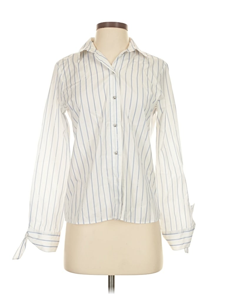 Pre-owned Pinko Long Sleeve Blouse In White