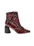 Betsey Johnson Plaid Burgundy Red Boots Size 6 - photo 1