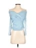 Self-Portrait Blue 3/4 Sleeve Top Size 4 - photo 1