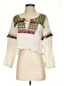 Saylor 100% Cotton Ivory 3/4 Sleeve Blouse Size S - photo 1