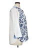 Foxcroft 100% Cotton Floral Blue 3/4 Sleeve Blouse Size 14 - photo 4