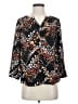 Meadow Rue 100% Polyester Print Black 3/4 Sleeve Blouse Size XS - photo 1