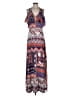 Studio F Paisley Blue Tan Casual Dress Size XXS (estimated) - photo 1