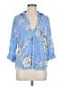 Zara Blue 3/4 Sleeve Button-Down Shirt Size M - photo 1