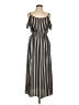 One Clothing 100% Polyester Stripes Black Casual Dress Size L - photo 1