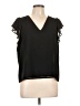 1.State 100% Polyester Black Short Sleeve Blouse Size L - photo 1