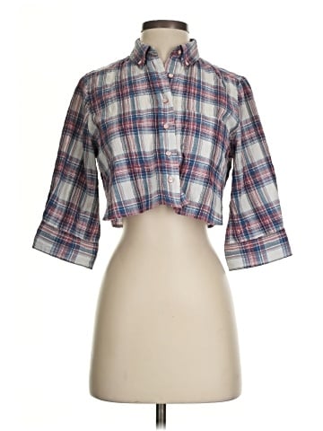 Allen B. by Allen Schwartz 3/4 Sleeve Button-Down Shirt (view 1)