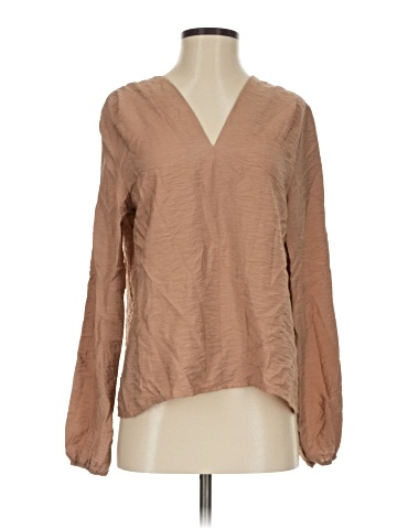 Self Contrast Long Sleeve Blouse (view 1)