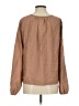 Self Contrast Tan Long Sleeve Blouse Size S - photo 2