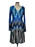 Muse Graphic Blue Cocktail Dress Size 12 - photo 1