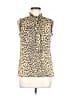 J.Crew 100% Silk Animal Print Ivory Sleeveless Silk Top Size 6 - photo 1