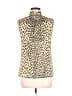 J.Crew 100% Silk Animal Print Ivory Sleeveless Silk Top Size 6 - photo 2