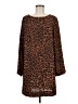 H&M 100% Polyester Animal Print Brown Casual Dress Size M - photo 1