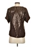 Shelli Segal 100% Silk Metallic Brown Short Sleeve Silk Top Size S (estimated) - photo 2