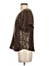 Shelli Segal 100% Silk Metallic Brown Short Sleeve Silk Top Size S (estimated) - photo 5