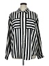 Fashion Nova Stripes Silver Long Sleeve Blouse Size XL - photo 1