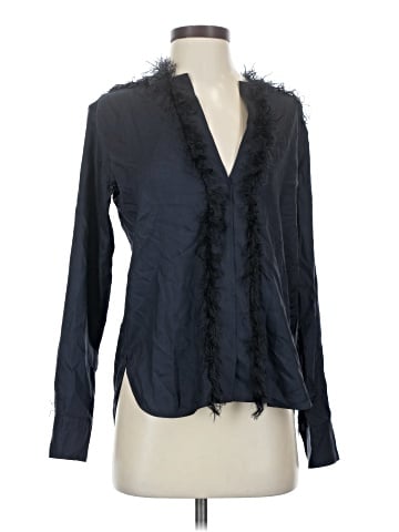 Helmut Lang Long Sleeve Silk Top (view 1)