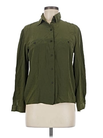LINDA HUTTON Long Sleeve Silk Top (view 1)