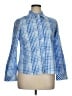 Appleseeds 100% Cotton Checkered-gingham Blue Long Sleeve Button-Down Shirt Size 16 (petite) - photo 1