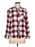 Korye 100% Rayon Plaid Burgundy Long Sleeve Button-Down Shirt Size M - photo 1