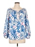 Carlisle Blue 3/4 Sleeve Silk Top Size 10 - photo 1