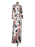 Unbranded Floral Gray White Casual Dress Size XXS (estimated) - photo 1