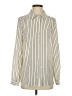 Primark 100% Polyester Stripes Ivory Long Sleeve Blouse Size 4 - photo 1