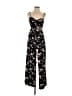 L'Atiste by Amy 100% Polyester Floral Black Jumpsuit Size S - photo 1